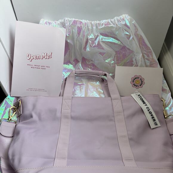 NWT Stoney Clover Lane Mini Tote Bag Grape Crossbody Strap - Small Flaw - Picture 7 of 16